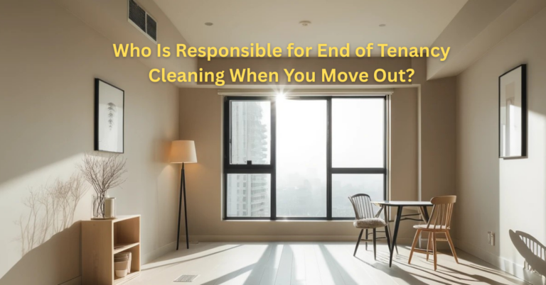 Bright, clean rental apartment interior with neutral decor and natural lighting, representing a freshly cleaned property before move-out